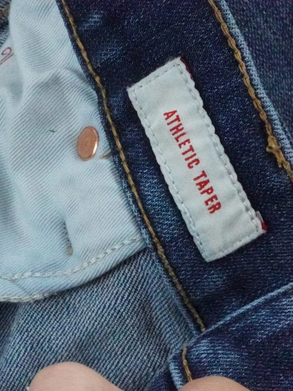 Lucky Brand Athletic Taper Jean Mens 44x25 Blue Stretch Denim